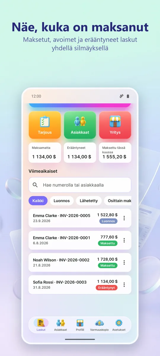 Laskunluoja: Laskutus PDF: kuvakaappaus 4