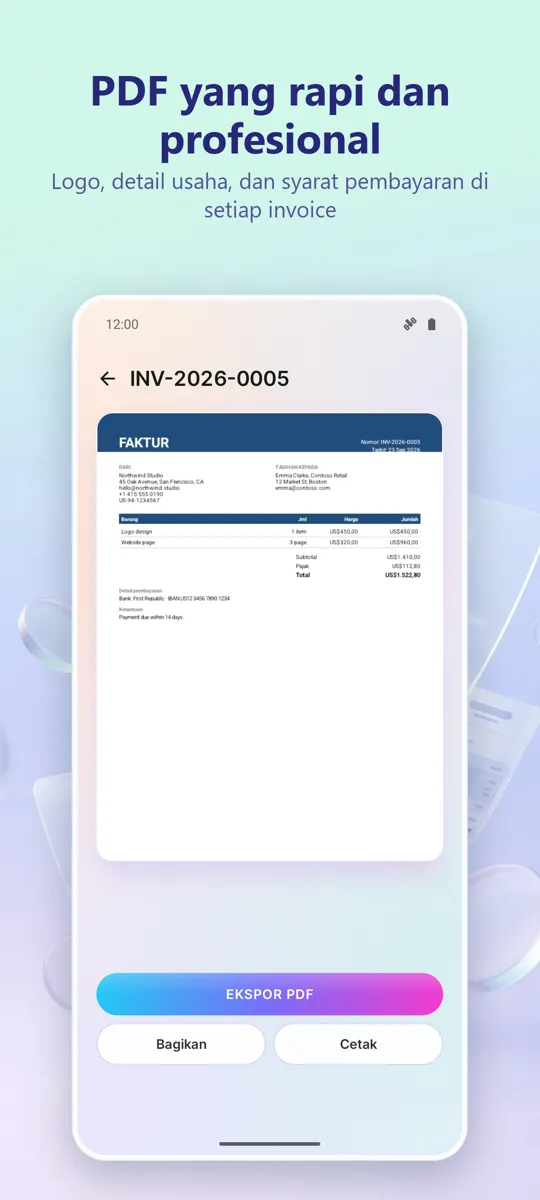 Invoice Maker: PDF Penagihan: tangkapan layar 3