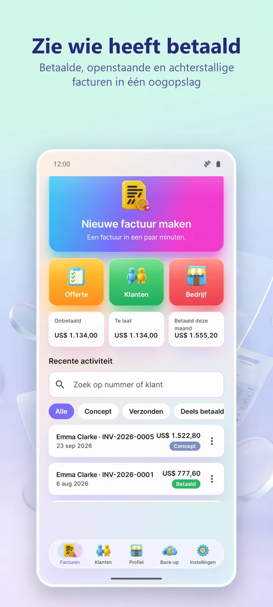 Factuurmaker: PDF & Offertes: schermafbeelding 4