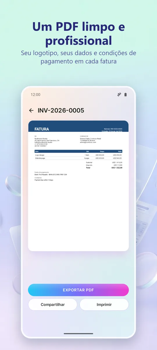 Gerador de Faturas: PDF: captura de tela 3