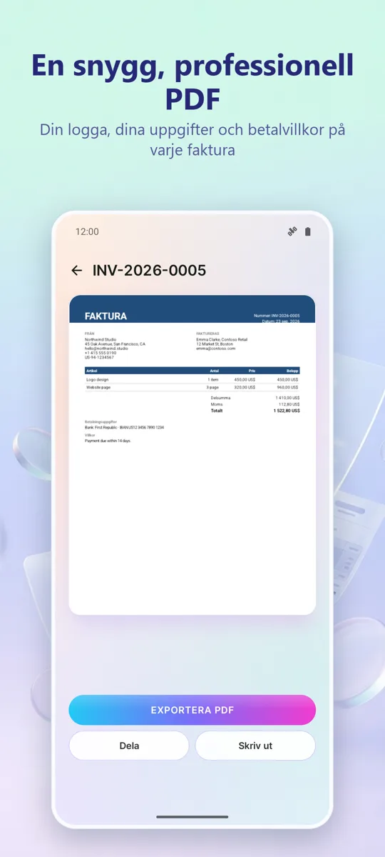 Fakturering: PDF-fakturor: 
