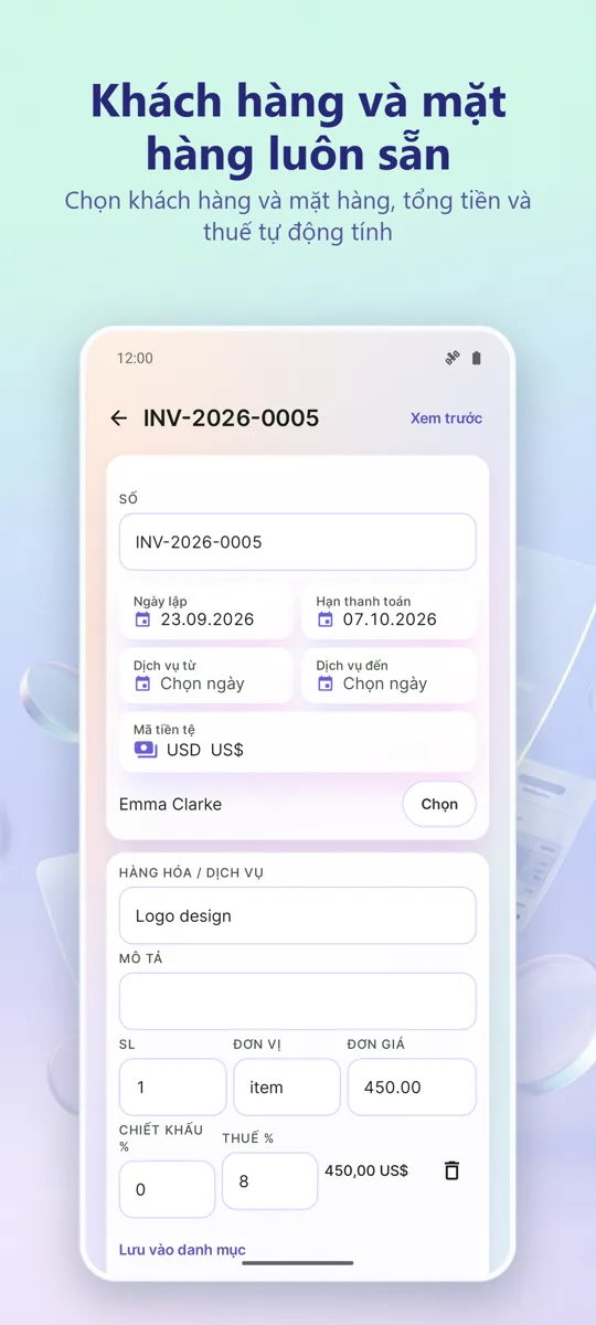 Invoice Maker: PDF Hóa đơn: ảnh chụp màn hình 2