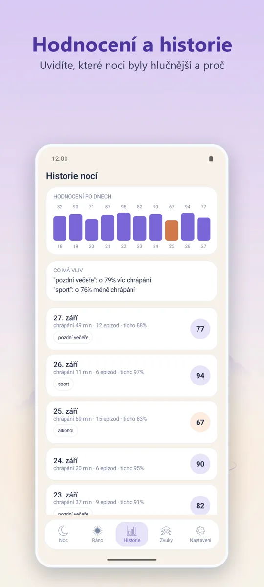 Noční diktafon: snímek obrazovky 3