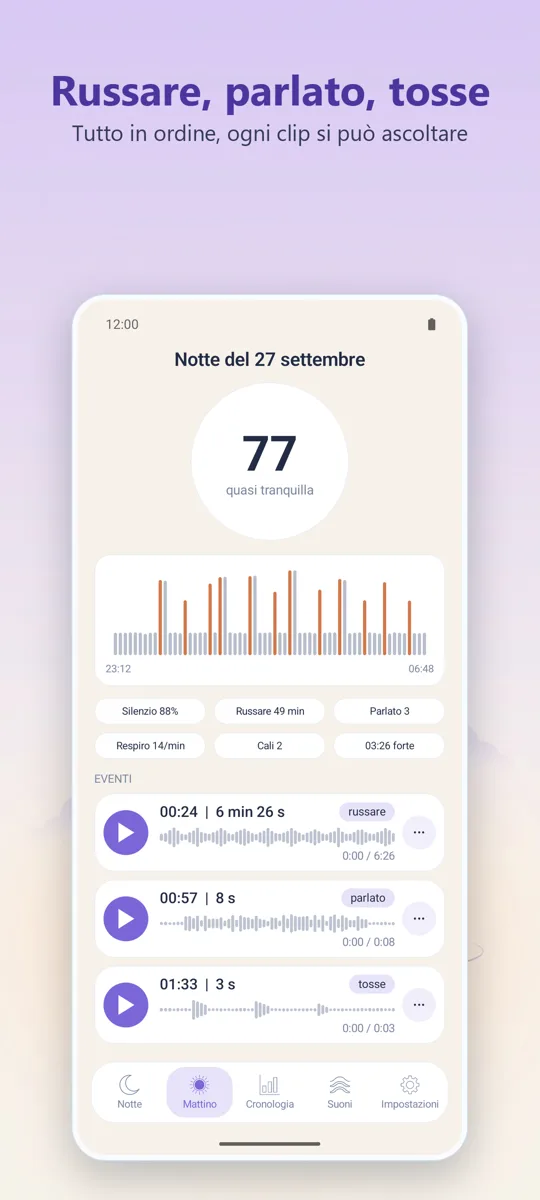Registratore notturno: screenshot 2