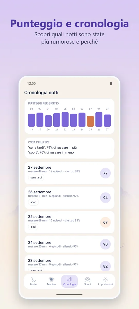 Registratore notturno: screenshot 3