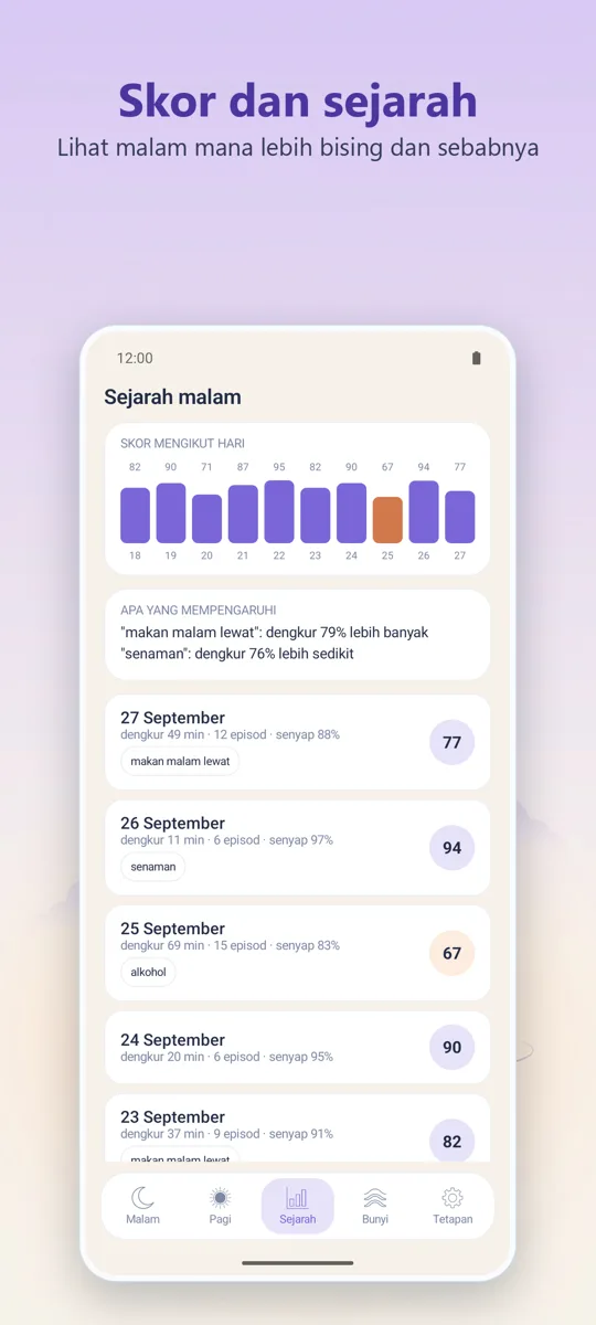 Perakam Malam: tangkapan skrin 3