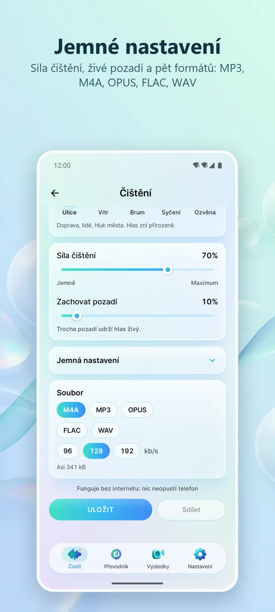 Odstraňovač šumu: Čistý zvuk: snímek obrazovky 3