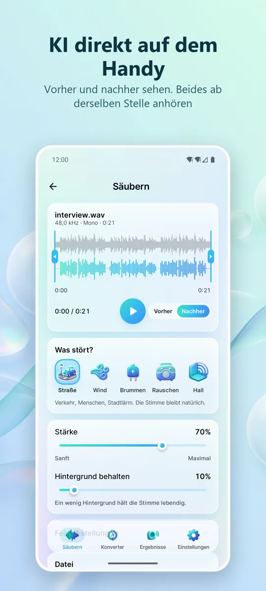 Noise Remover: Audio Reinigen: 