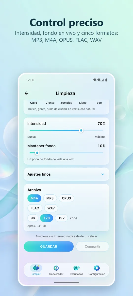 Eliminar Ruido: Audio Limpio: 