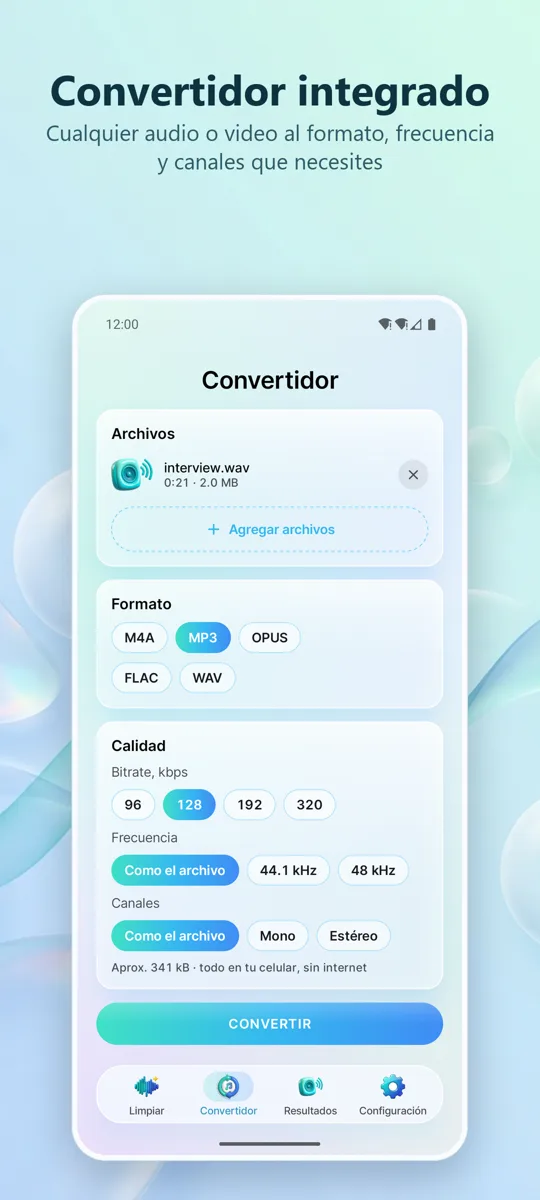 Eliminar Ruido: Audio Limpio: 