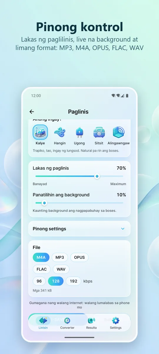 Pang-alis Ingay: Linis Audio: 