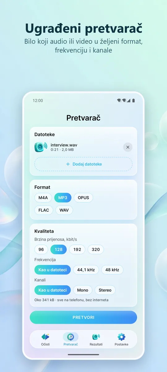 Uklanjanje šuma: Čist zvuk: 