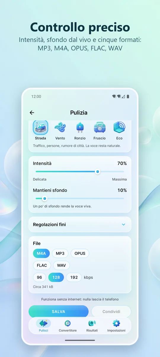 Noise Remover: Audio Pulito: screenshot 3