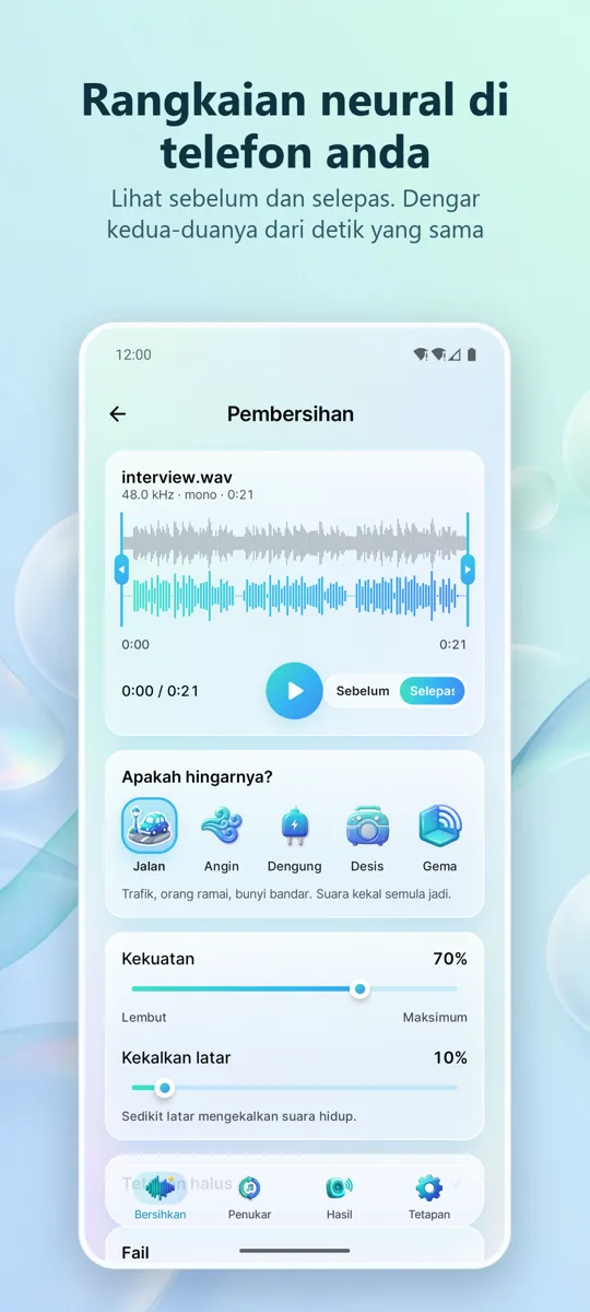Pembuang Bunyi: Audio Bersih: 