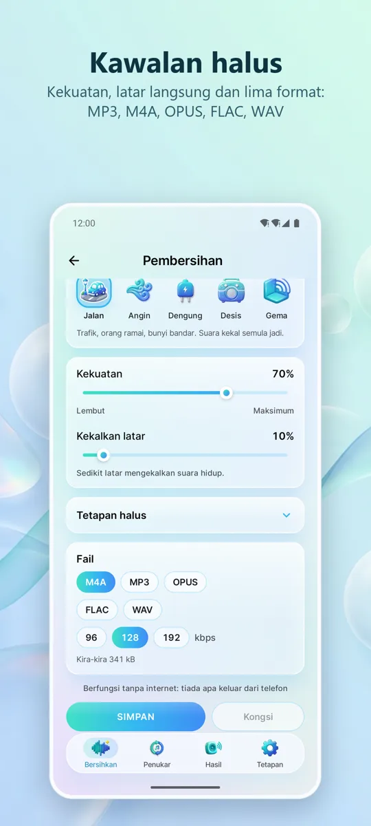 Pembuang Bunyi: Audio Bersih: 