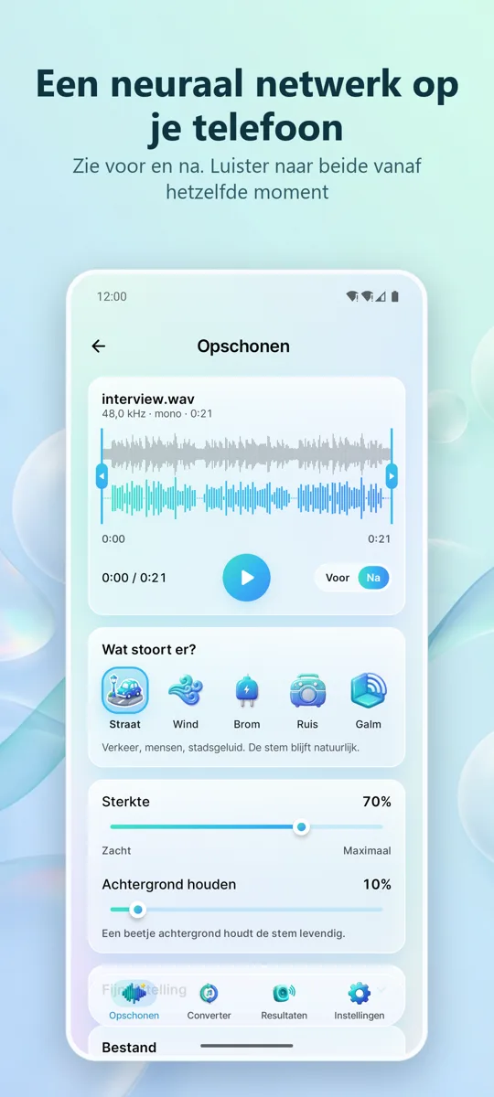 Noise Remover: Audio Opschonen: 