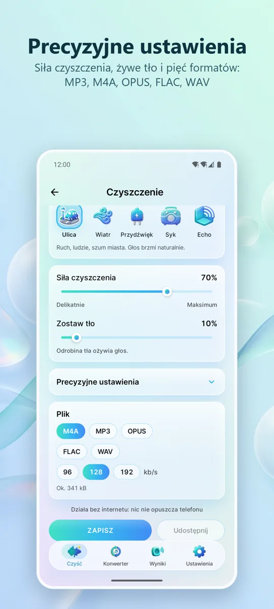 Usuwanie Szumów: Czysty Dźwięk: zrzut ekranu 3