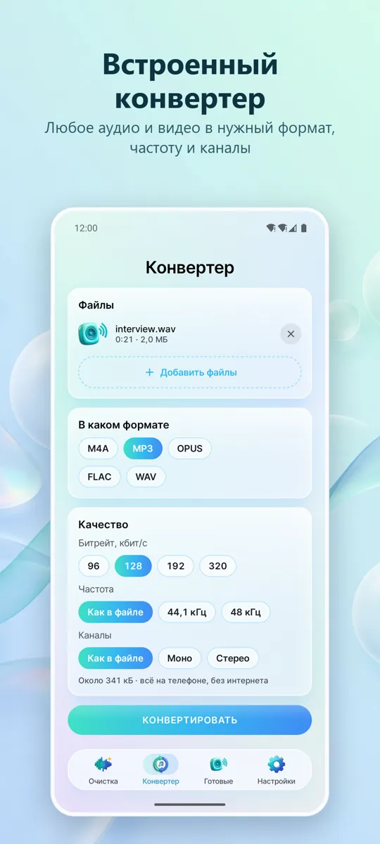 Удаление шума: Чистый звук — скриншот 4