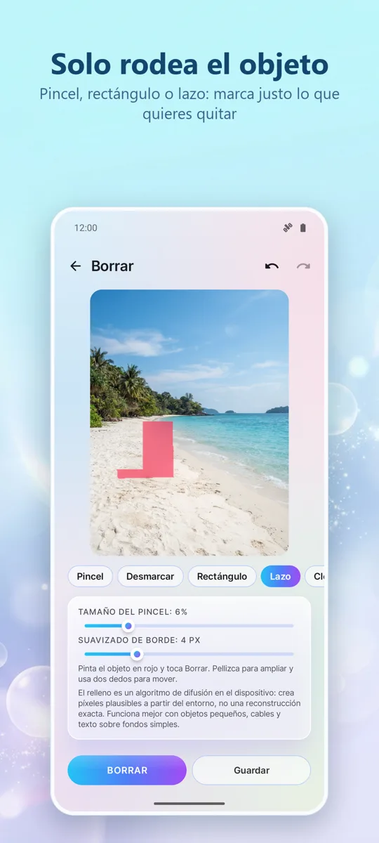 Borrador de objetos: Eliminar: 