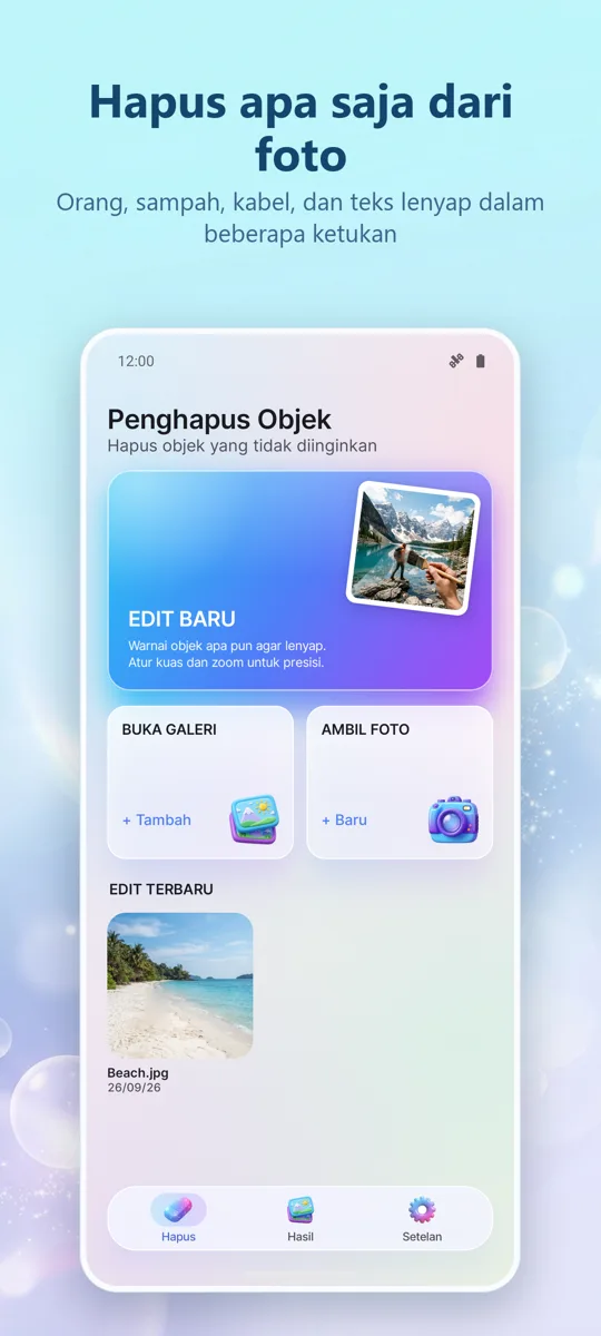 Penghapus Objek: Hapus Item: layar utama