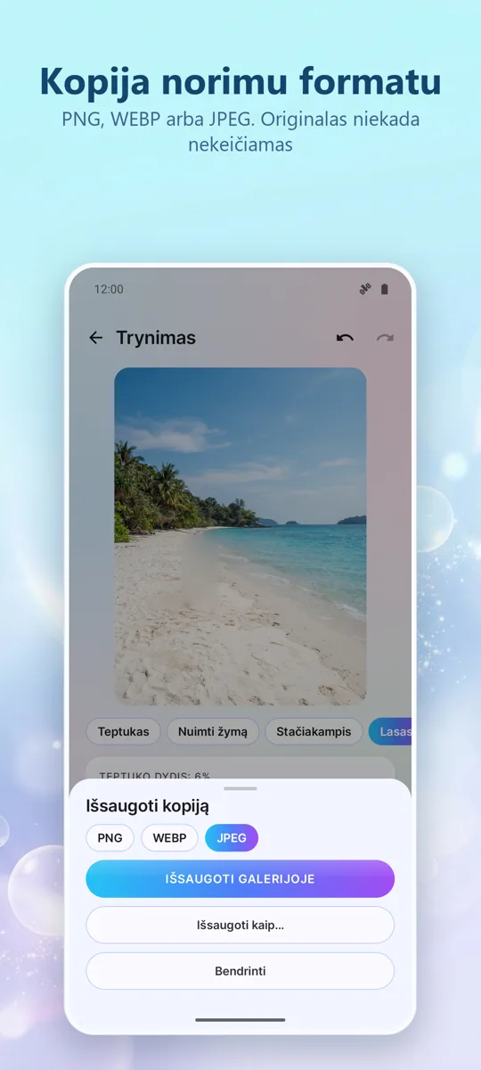 Objektų trintukas: Pašalinti: 