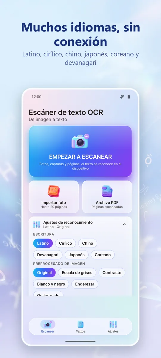 OCR Escáner: Imagen a texto: 