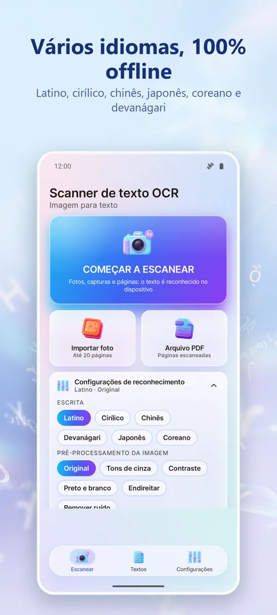 OCR Scanner: Imagem para Texto: 