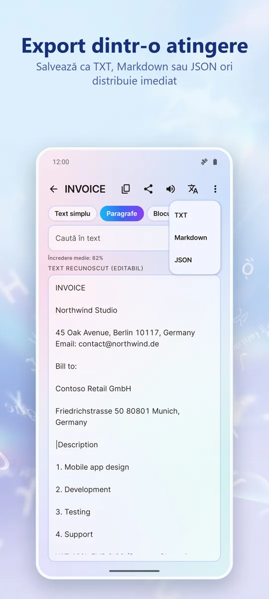 OCR Scanner: Imagine în Text: 