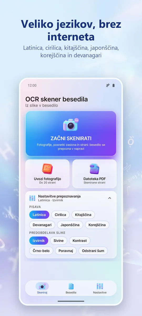 OCR Skener: Slika v besedilo: 