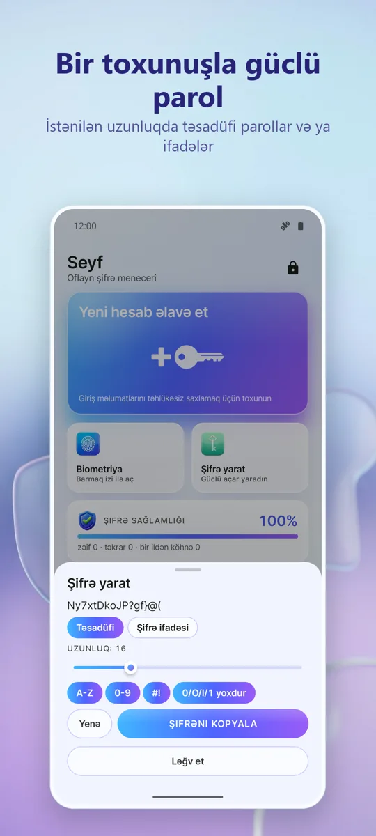 Şifrə Meneceri: Seyf: 