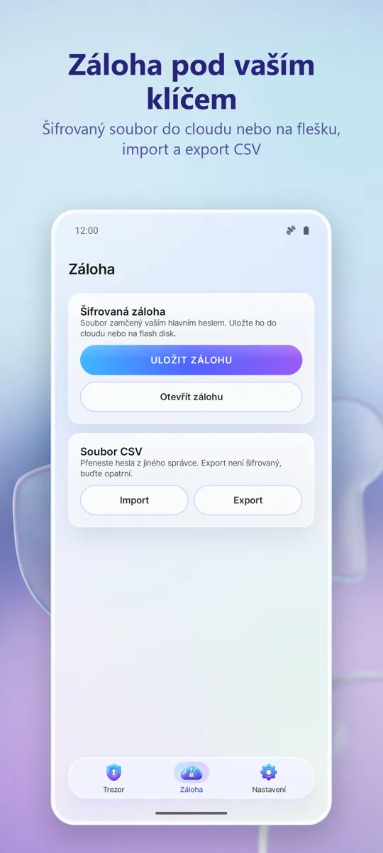 Správce hesel: Trezor: 