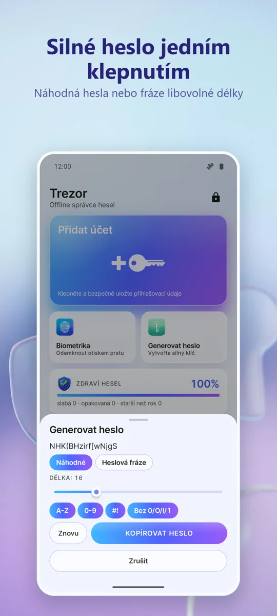 Správce hesel: Trezor: 