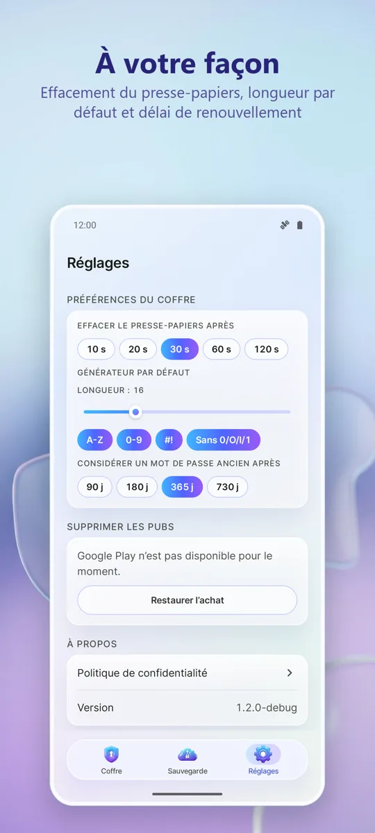 Gestionnaire Mots de Passe: 
