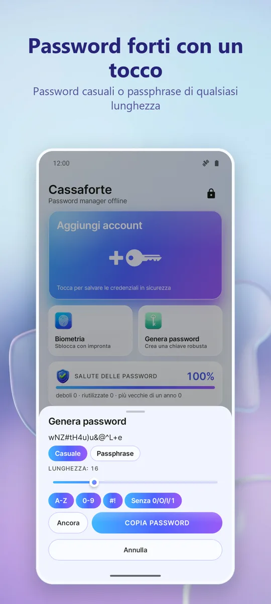 Gestore Password: Cassaforte: 