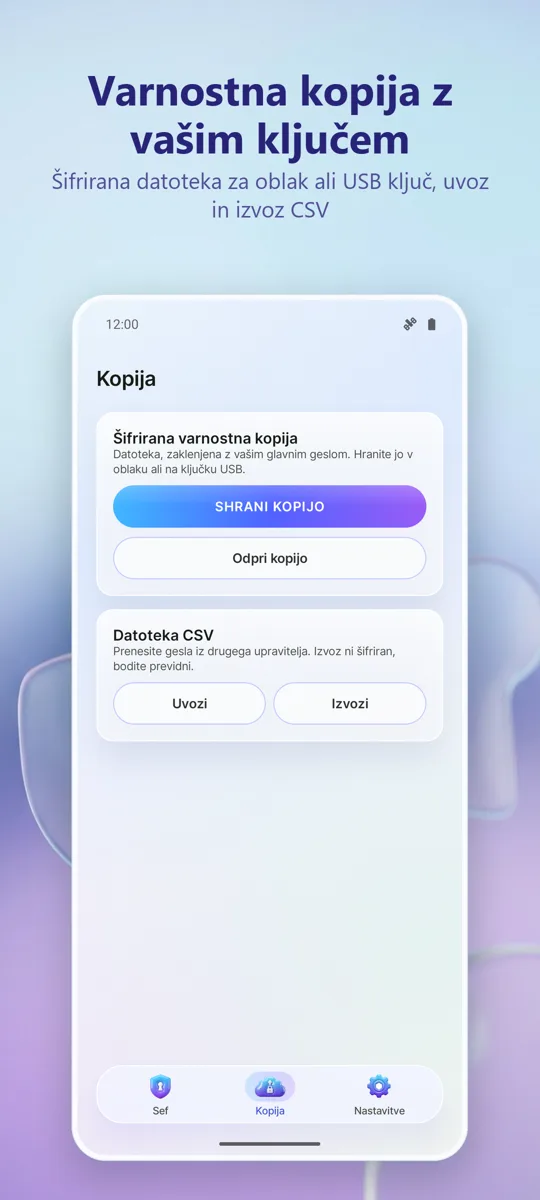 Upravitelj gesel: Trezor: 