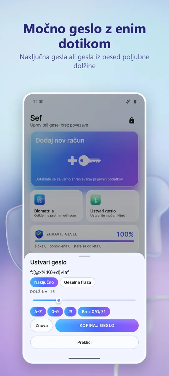 Upravitelj gesel: Trezor: 