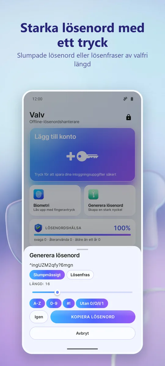 Lösenordshanterare: Valv: skärmbild 4