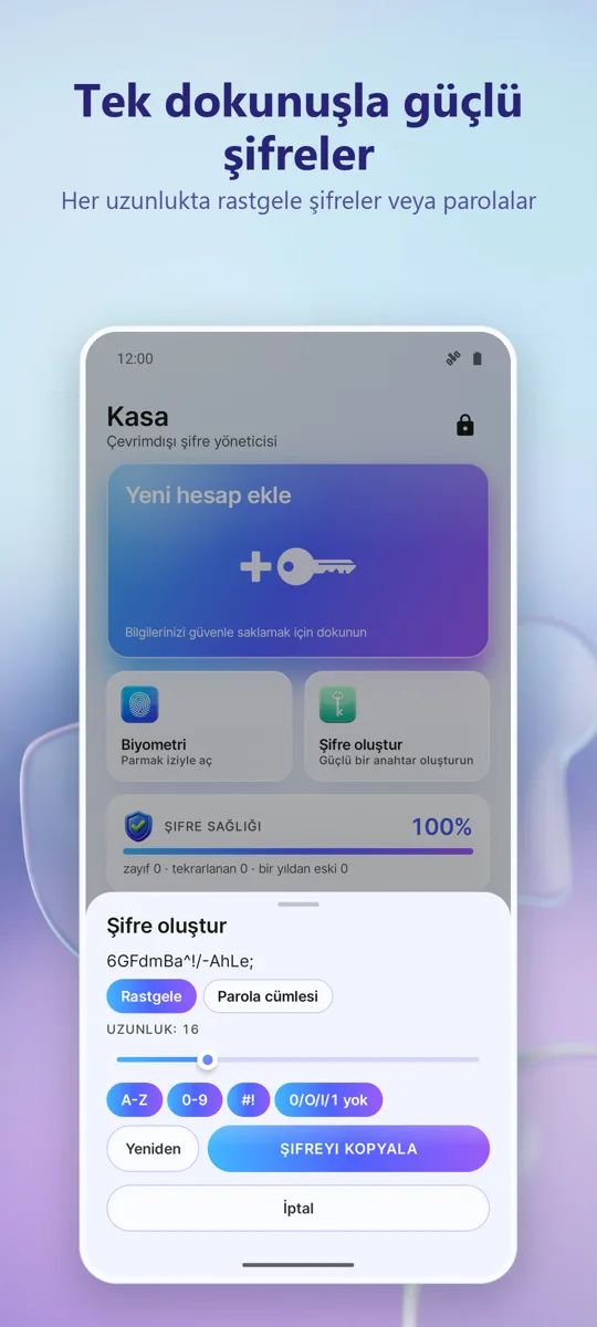 Şifre Yöneticisi: Kasa: 