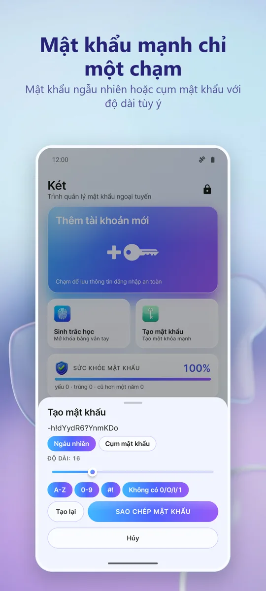Quản lý Mật khẩu: Kho bảo mật: 