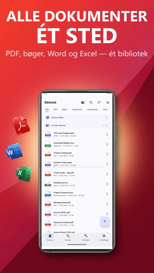 PDF Reader Max: hovedskærm