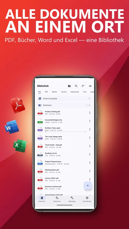 PDF Reader Max: Hauptbildschirm