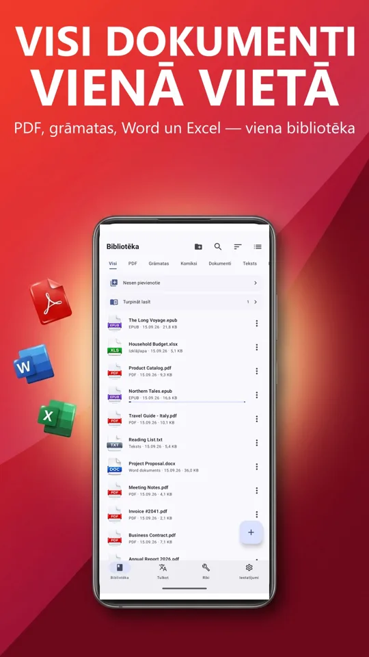 PDF Reader Max: galvenais ekrāns