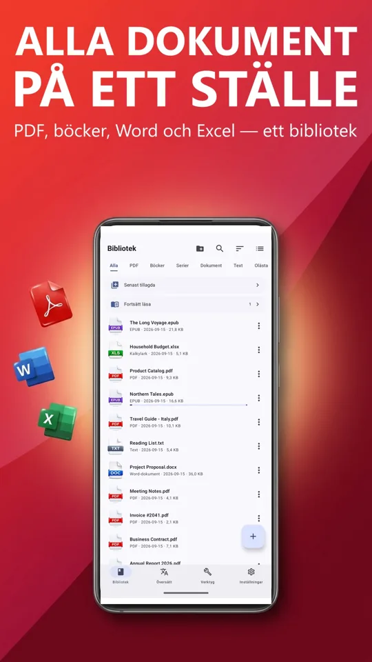 PDF Reader Max: huvudskärm