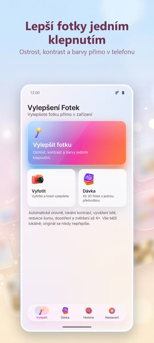 Vylepšení fotek: Opravit: hlavní obrazovka