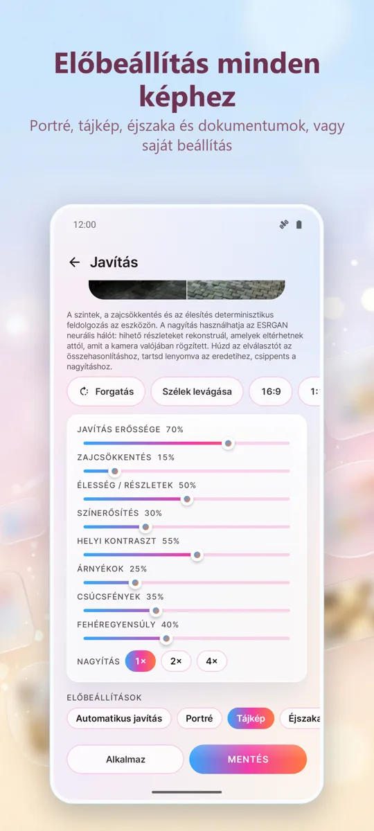Fotójavító: Képek javítása: 