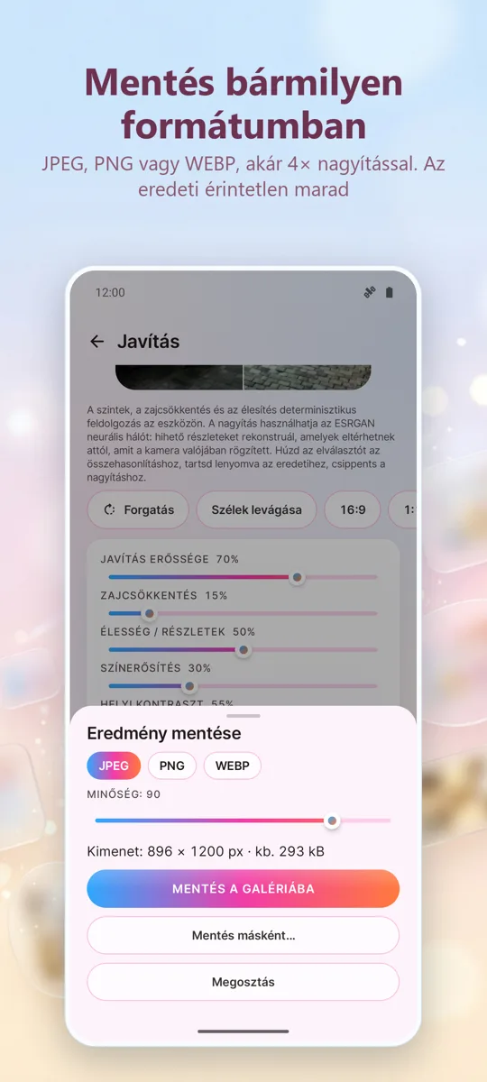 Fotójavító: Képek javítása: 