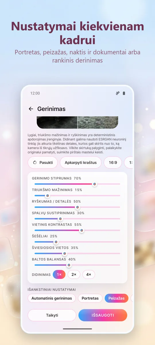 Nuotraukų Gerinimas: ekrano kopija 3