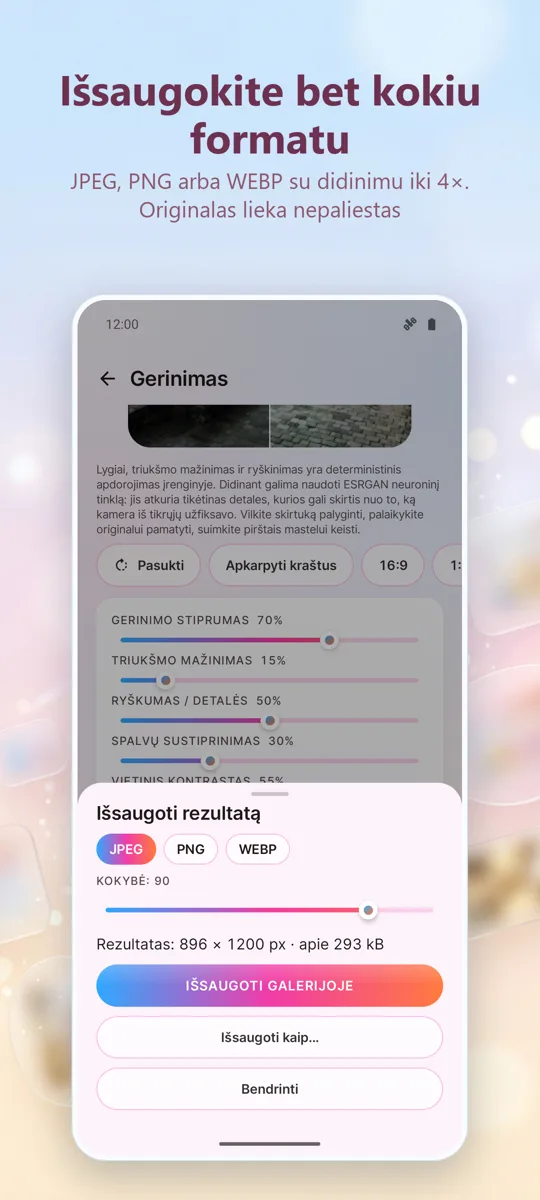 Nuotraukų Gerinimas: ekrano kopija 4