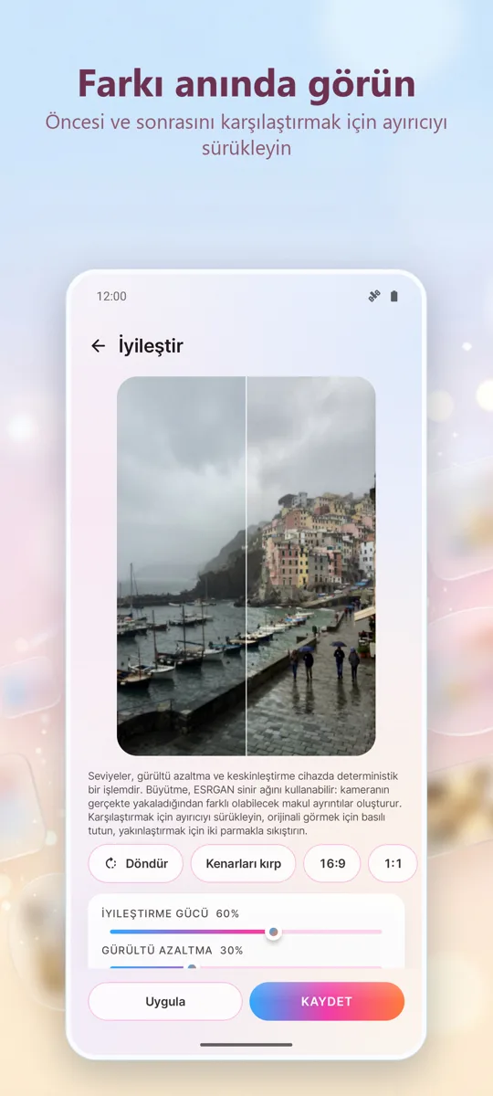 Fotoğraf İyileştirici: Düzelt: ekran görüntüsü 2