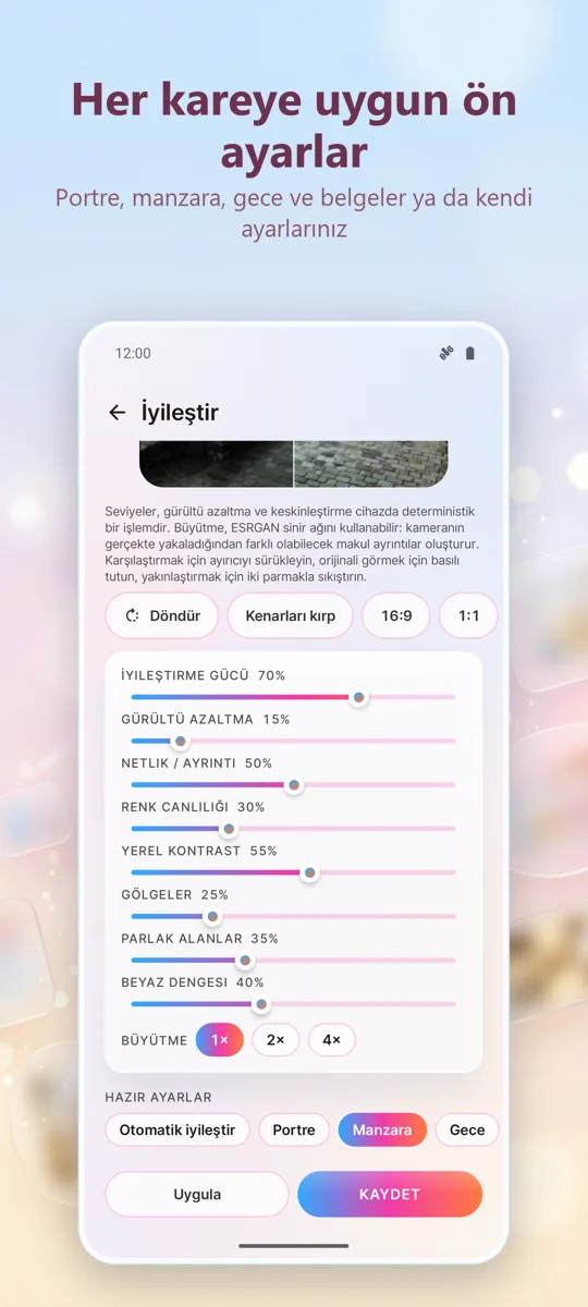 Fotoğraf İyileştirici: Düzelt: ekran görüntüsü 3